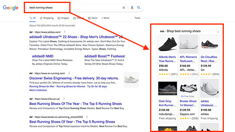 Google shopping oglasi primjer